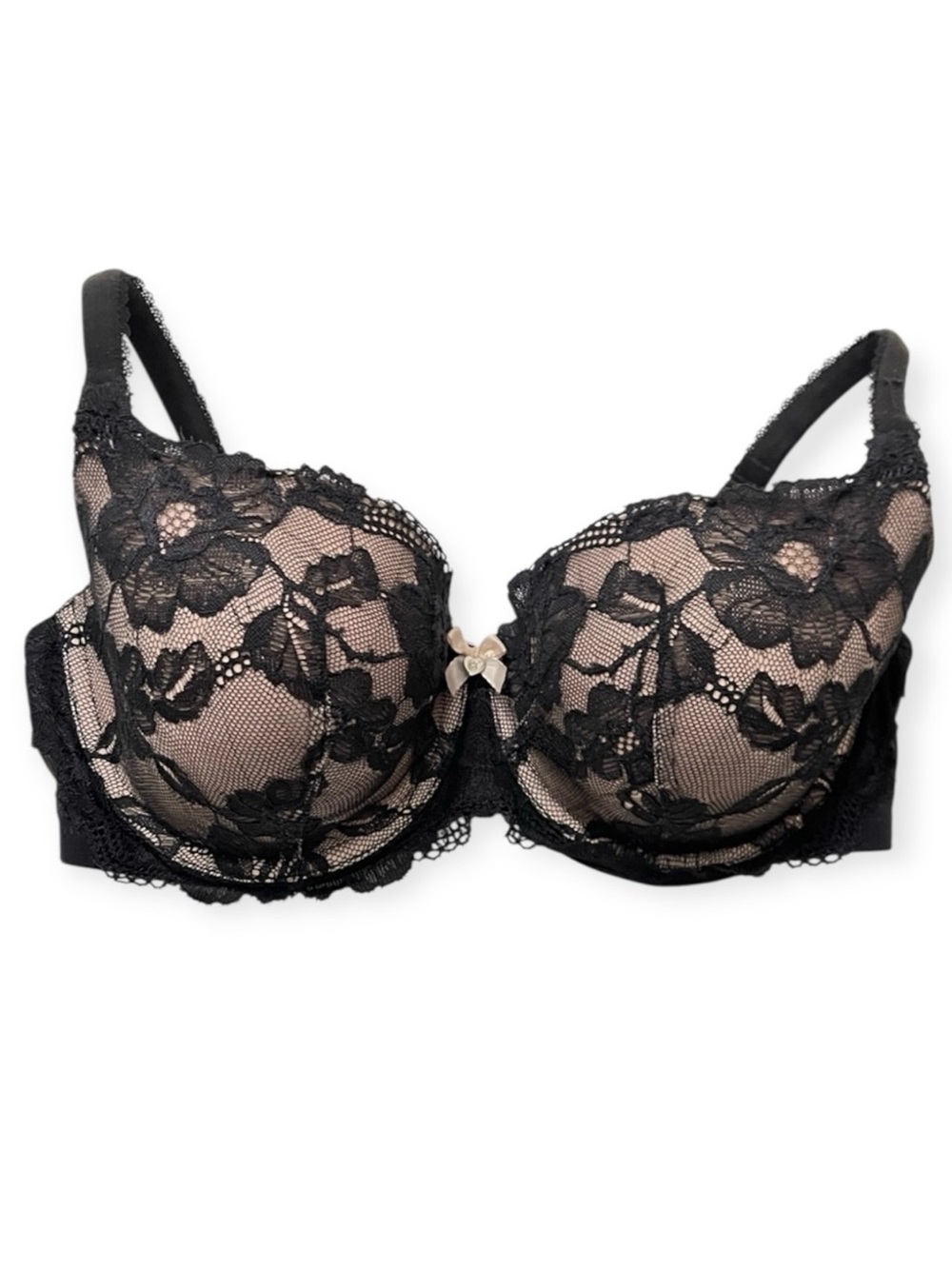 VICTORIA'S SECRET Bra Body By Victoria Black Lace Demi Balconette Underwire 36DD